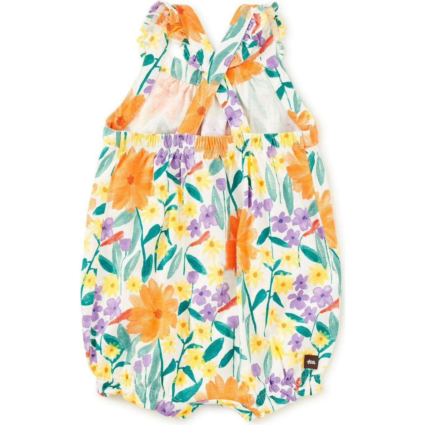 Cross-Back Baby Romper, Natural