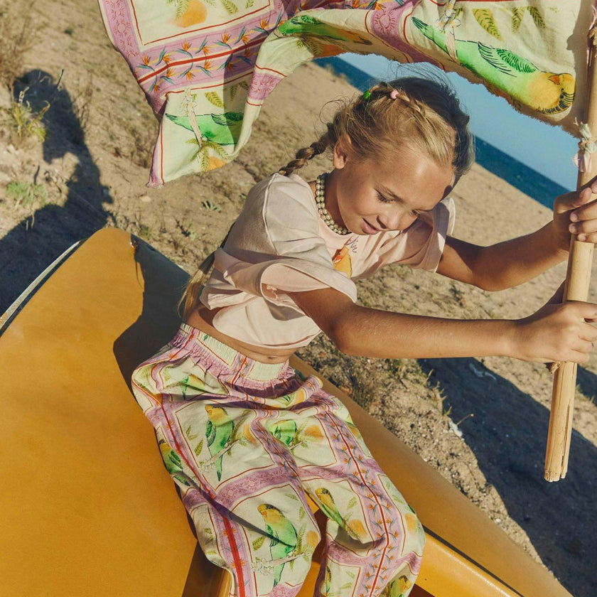 BIRDS PATCHWORK PANTS BLUSH