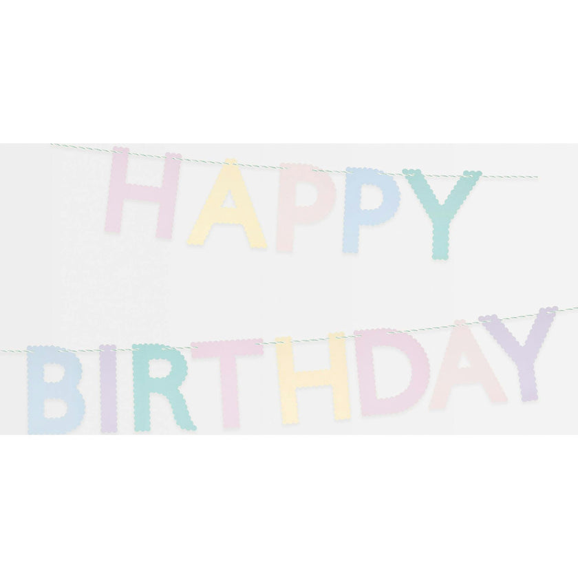 Scallop Pastel Happy Birthday Garland