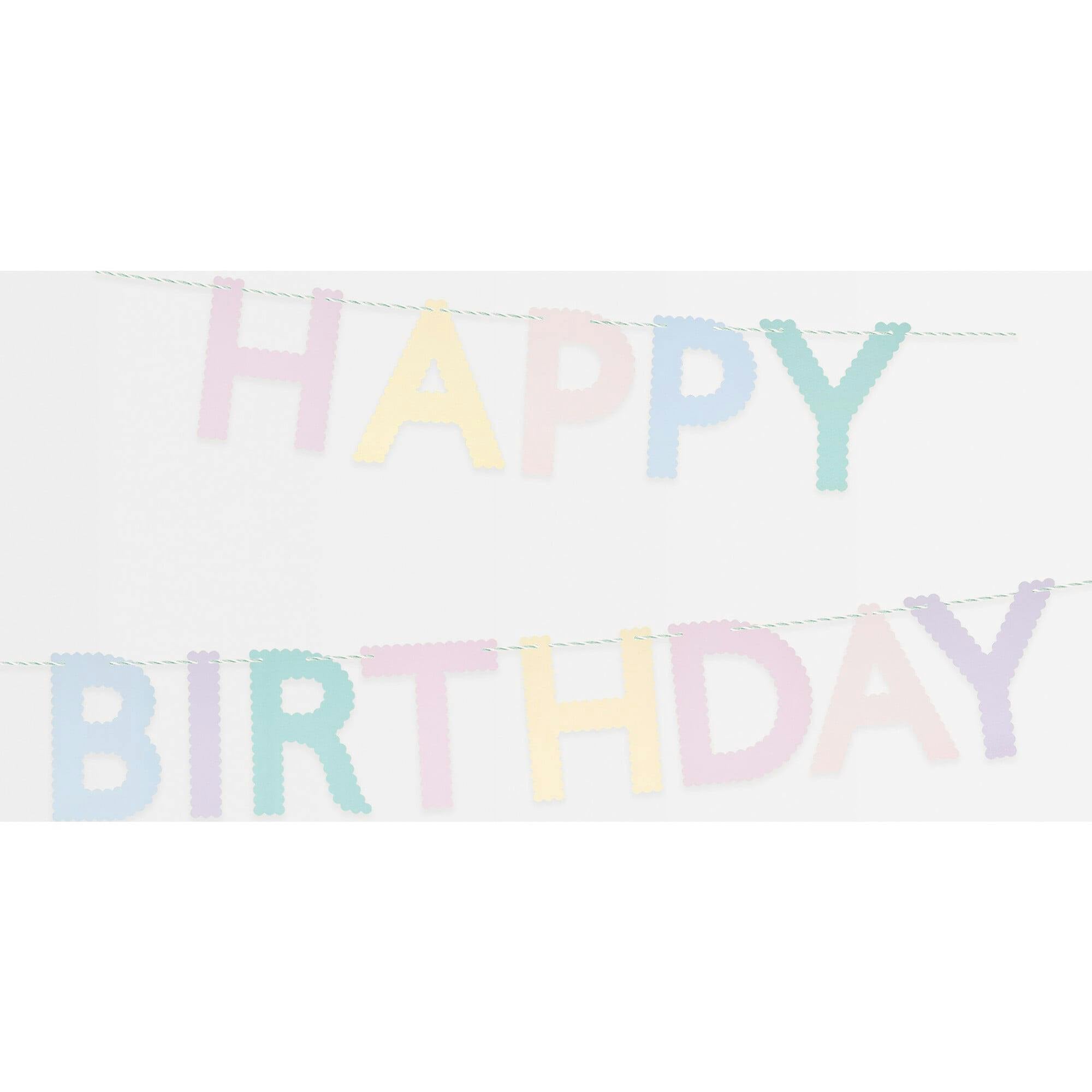 Scallop Pastel Happy Birthday Garland