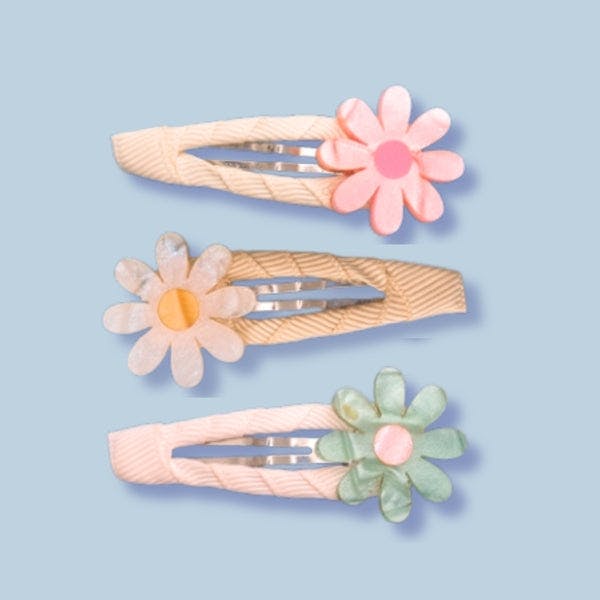 SPR - Daisy Pastel Shimmer Snap Clips