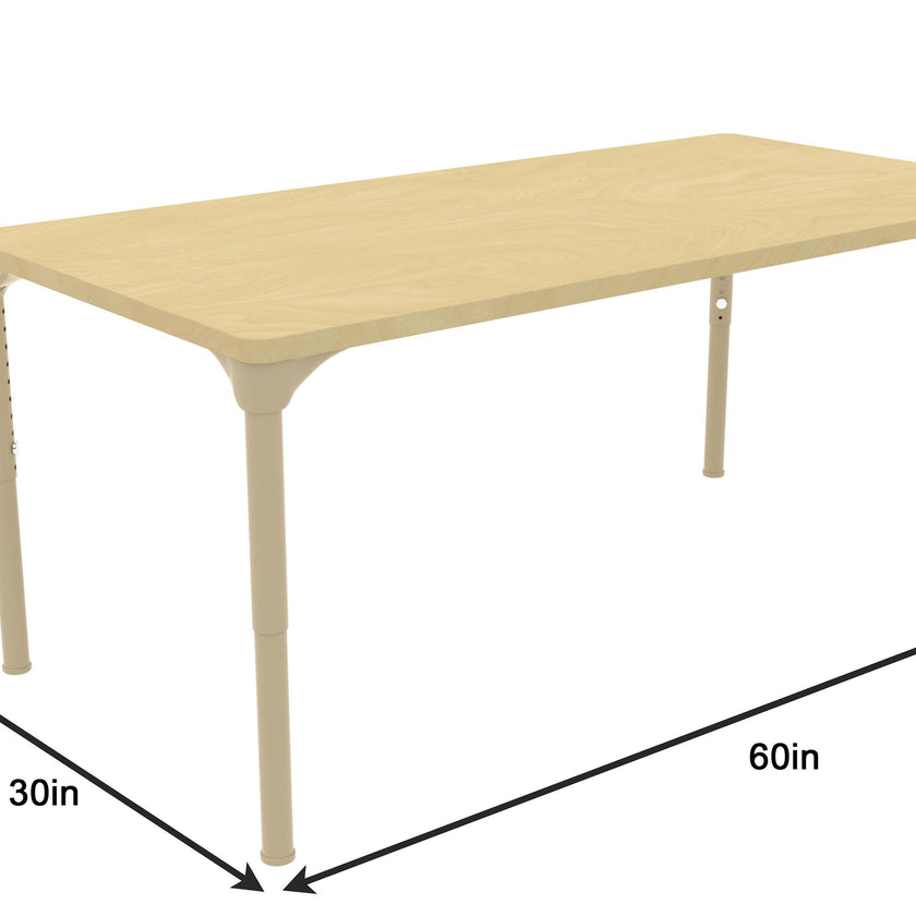 Rectangular Adjustable Kids Classroom Table – 17" to 25" Height | Durable Activity Table for School & Home
