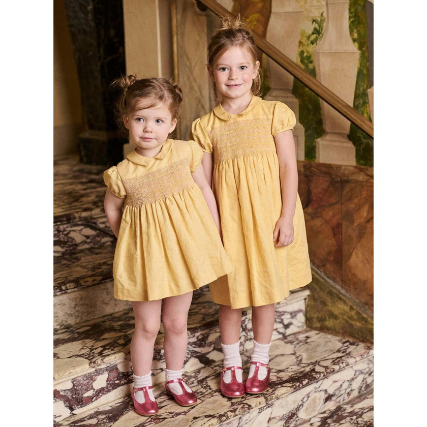 Nicky Hilton x La Coqueta Lemon Dolly Baby Girl Hand-Smocked Set