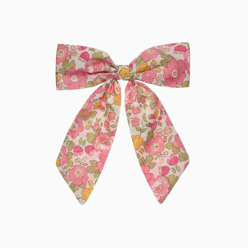 Extra Large Bow Hair Clip in Peach Sparkle Betsy