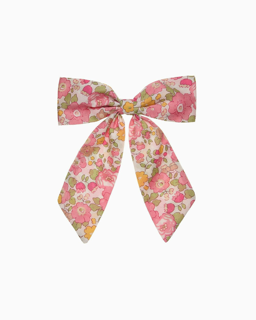 Extra Large Bow Hair Clip in Peach Sparkle Betsy