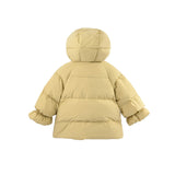 Yellow Glow Heart-Pocket Puffer Jacket