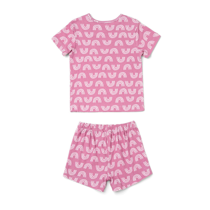 Rainbow Print 2-Piece Short Sleeve Tee & Short Playset
