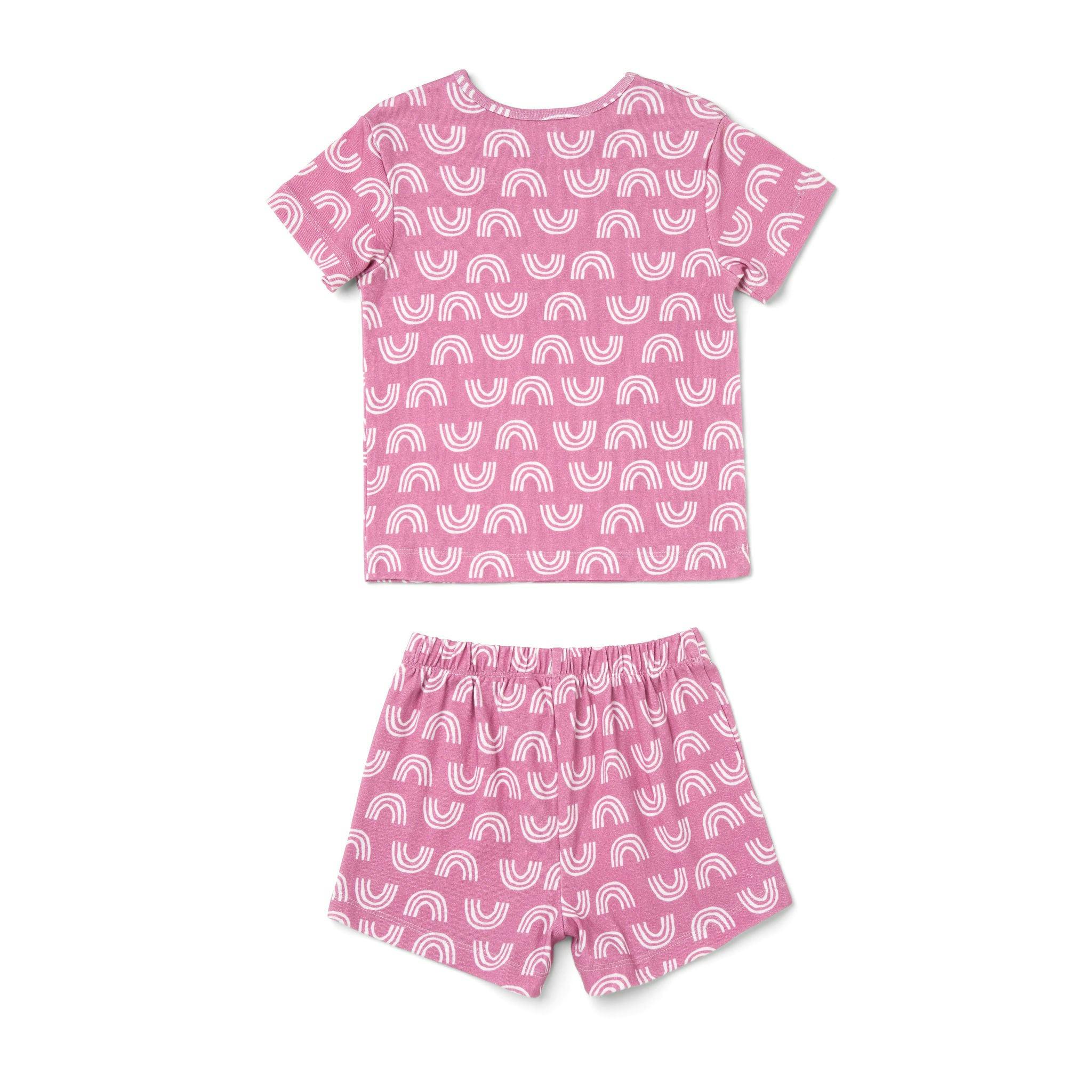 Rainbow Print 2-Piece Short Sleeve Tee & Short Playset