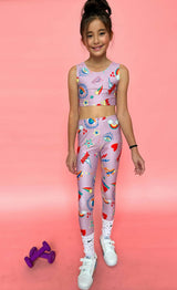 Good Vibes Crop Tank And Legging Sport Set