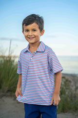 Stripe Print Performance Knit Polo