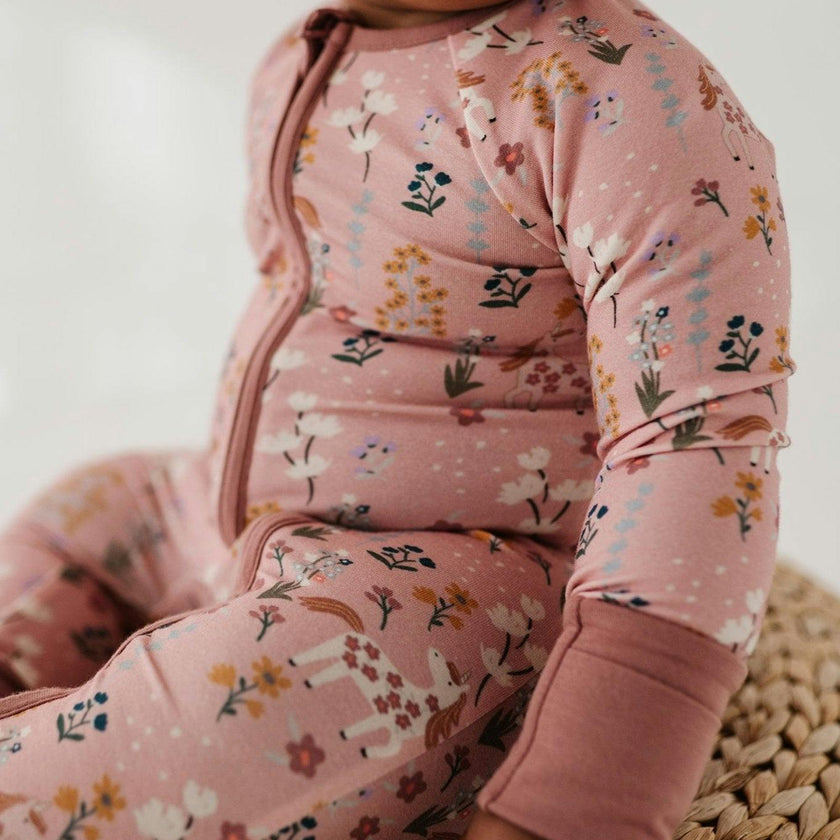 Long Sleeve Zip Romper Hair Bow