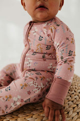 Long Sleeve Zip Romper Hair Bow