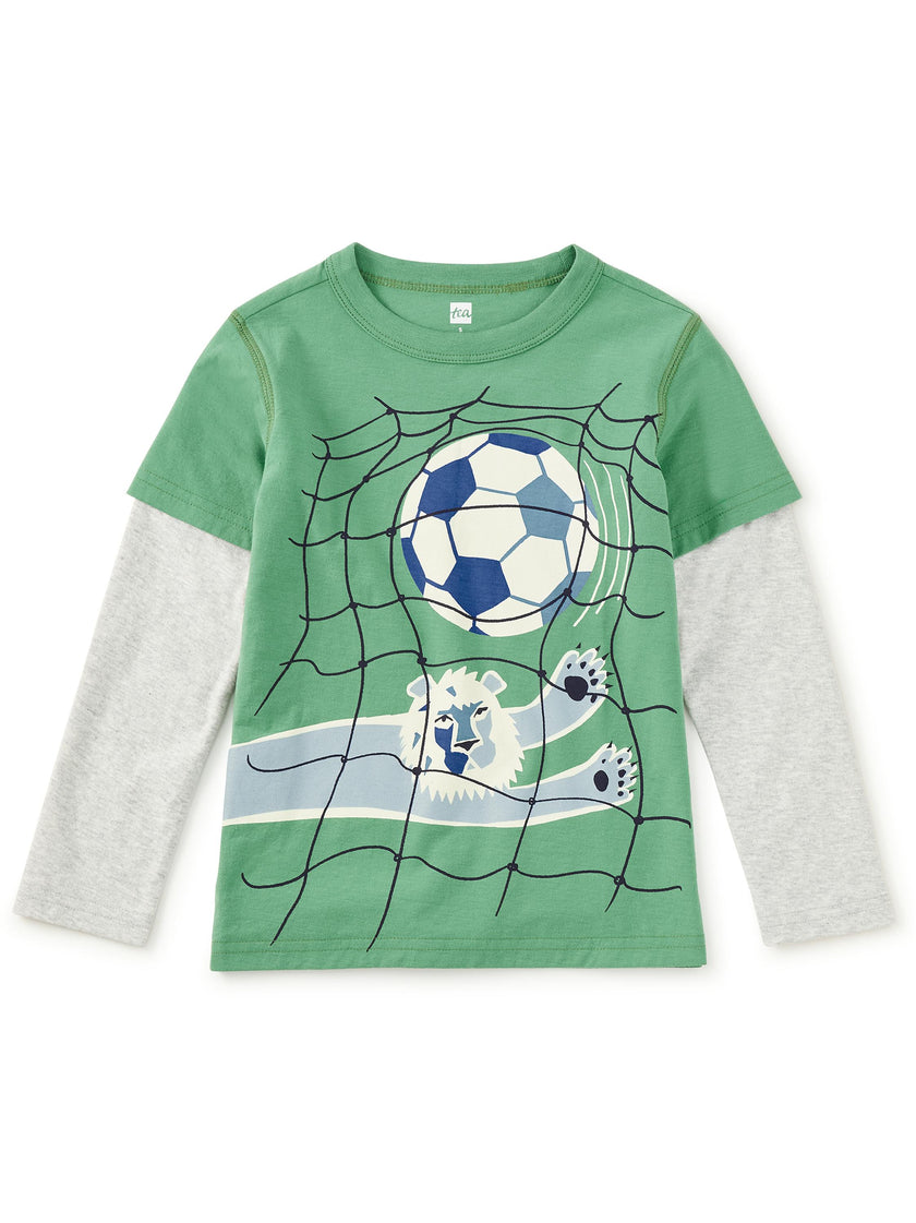 Goalkeeper Lion Layered Tee, English Ivy