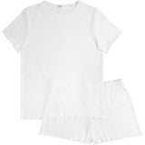Women's Pima Pointelle Shirt & Short Pajamas Set