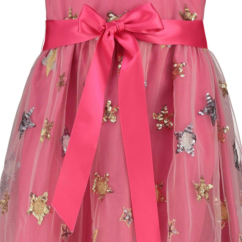Aster Sequin Star Tulle Girls Party Dress