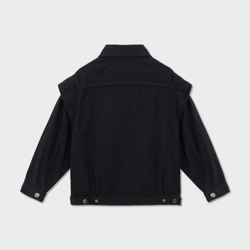 Organic Cotton Trucker Denim Jacket with Inset Sleeves