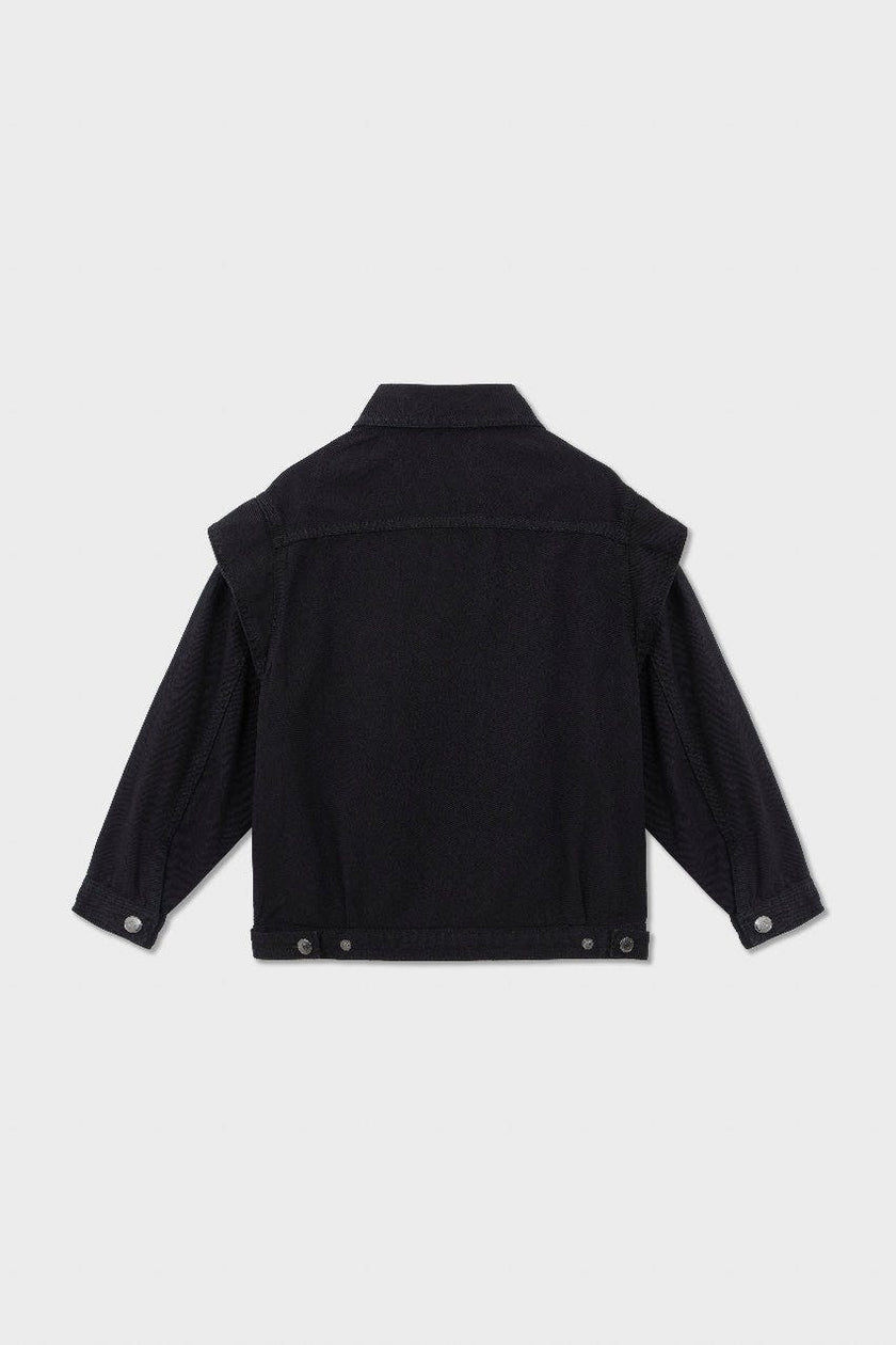 Organic Cotton Trucker Denim Jacket with Inset Sleeves