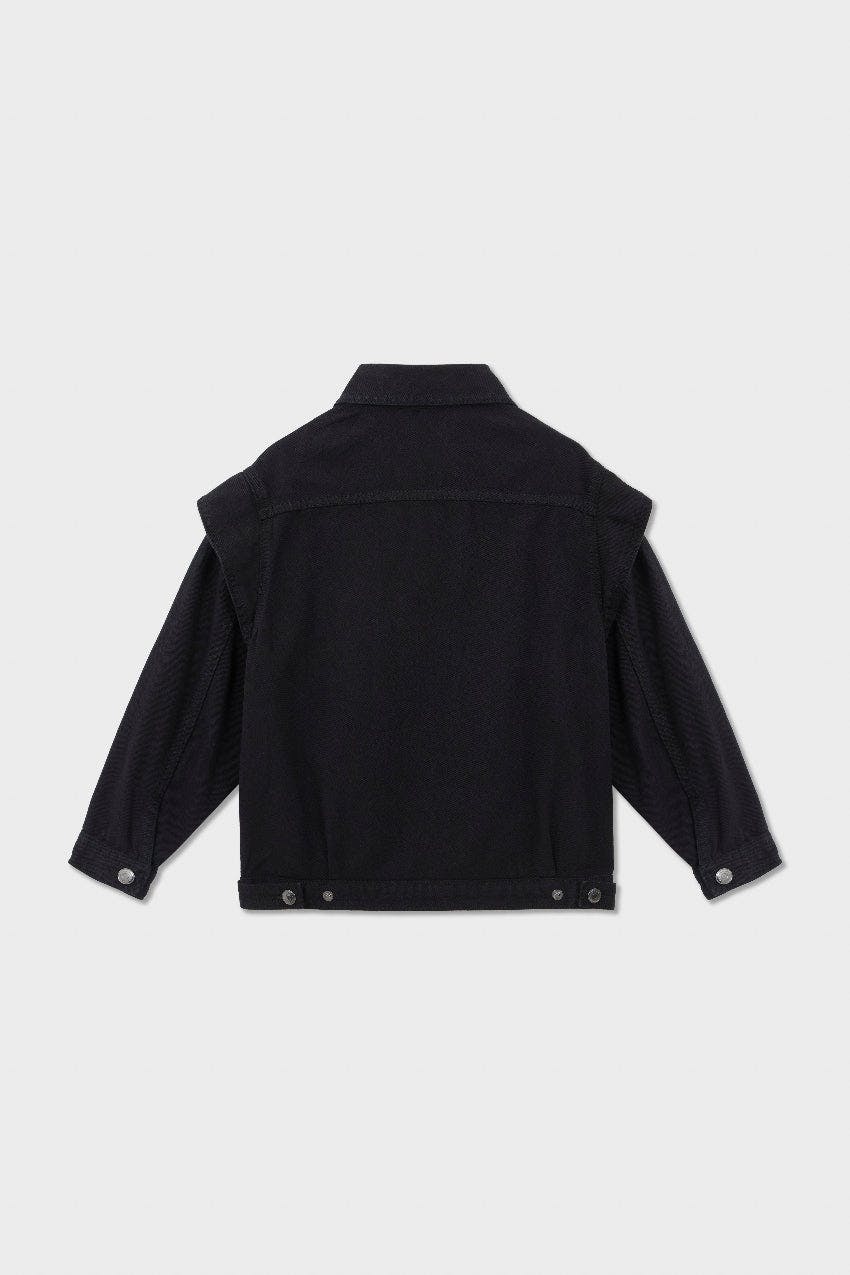 Organic Cotton Trucker Denim Jacket with Inset Sleeves