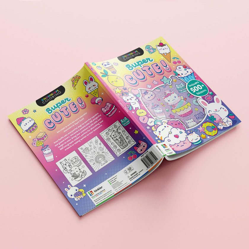 Kaleidoscope: Super Cute Sticker Coloring Book