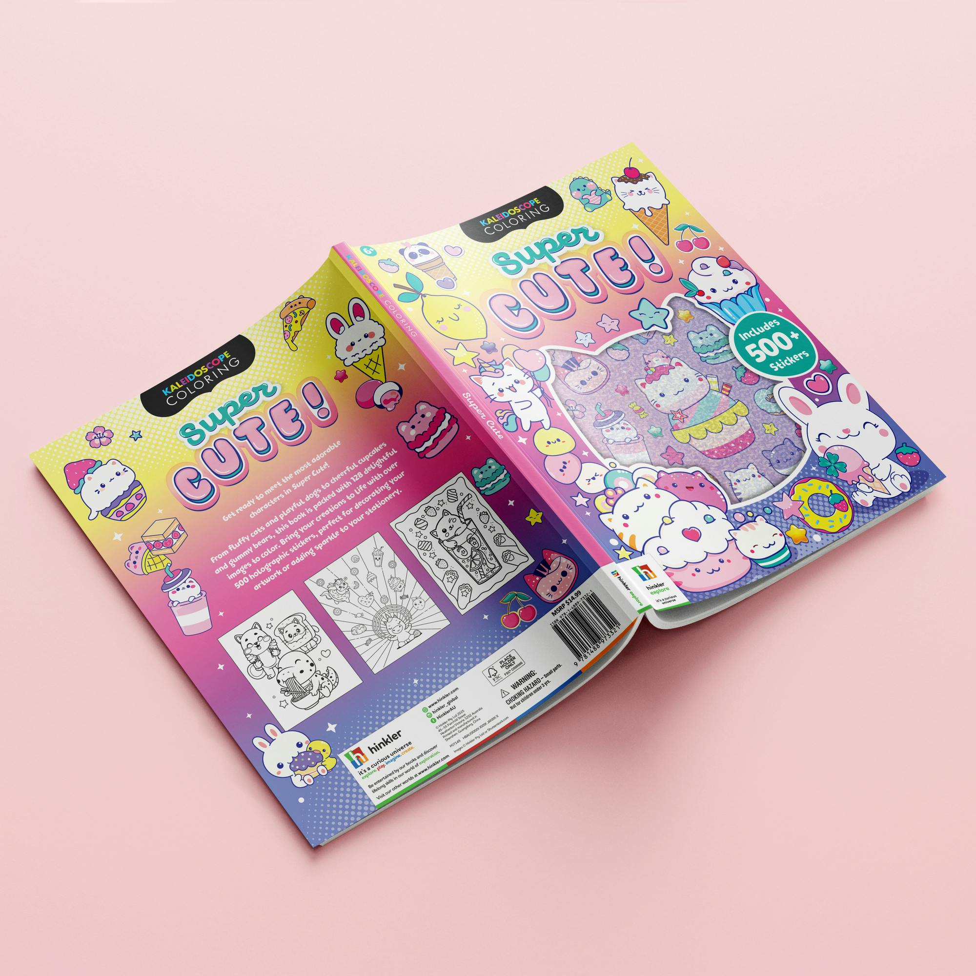 Kaleidoscope: Super Cute Sticker Coloring Book