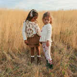 Camel Cotton Corduroy Scalloped Skirt
