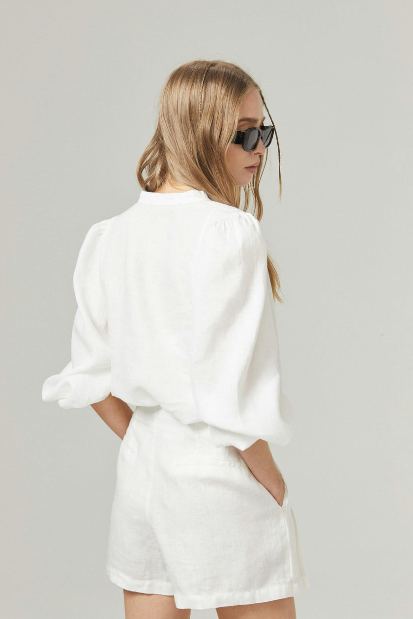 Frida Linen Shorts - Off White