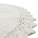 Perla Hand-Tufted Crochet Lace Trim Round Rug