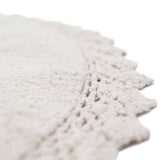 Perla Hand-Tufted Crochet Lace Trim Round Rug