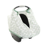 Cotton Muslin Car Seat Canopy - Leaf Motif