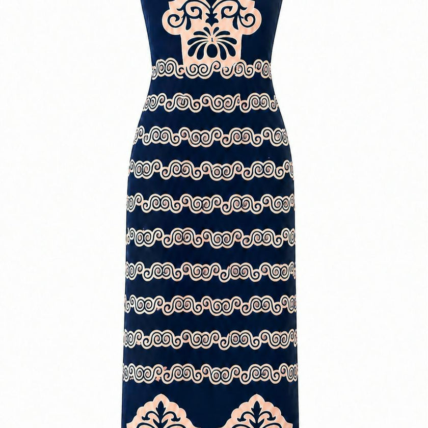 Skylar Navy Sea Wall Midi Dress