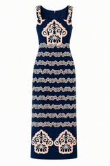 Skylar Navy Sea Wall Midi Dress