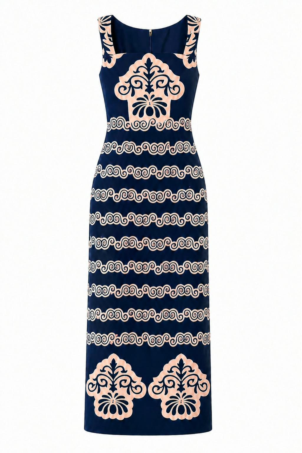Skylar Navy Sea Wall Midi Dress