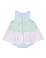 Seersucker Romper With Tulips