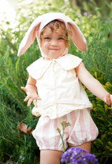 Pink Bunny Bonnet and Bunny Tail Set