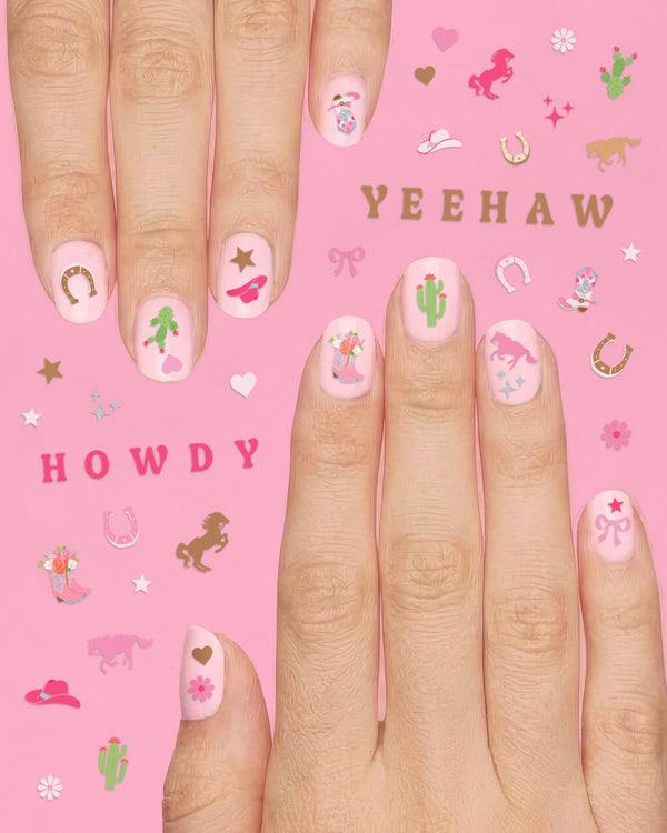 Cowgirl Nail Stickers - 616 adhesive nail stickers