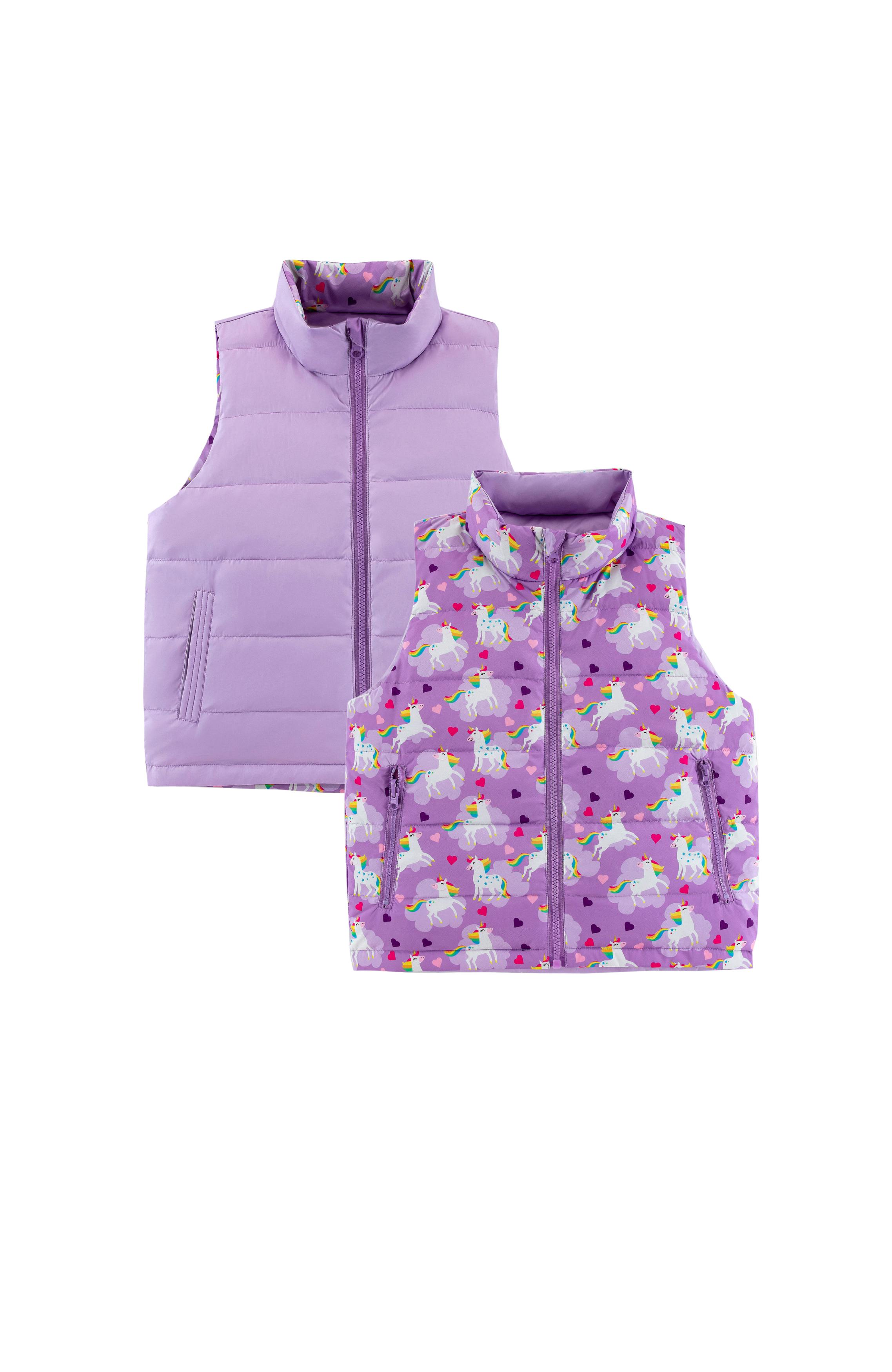Casey Reversible Lightweight Down Puffer Vest, Flying Unicorn