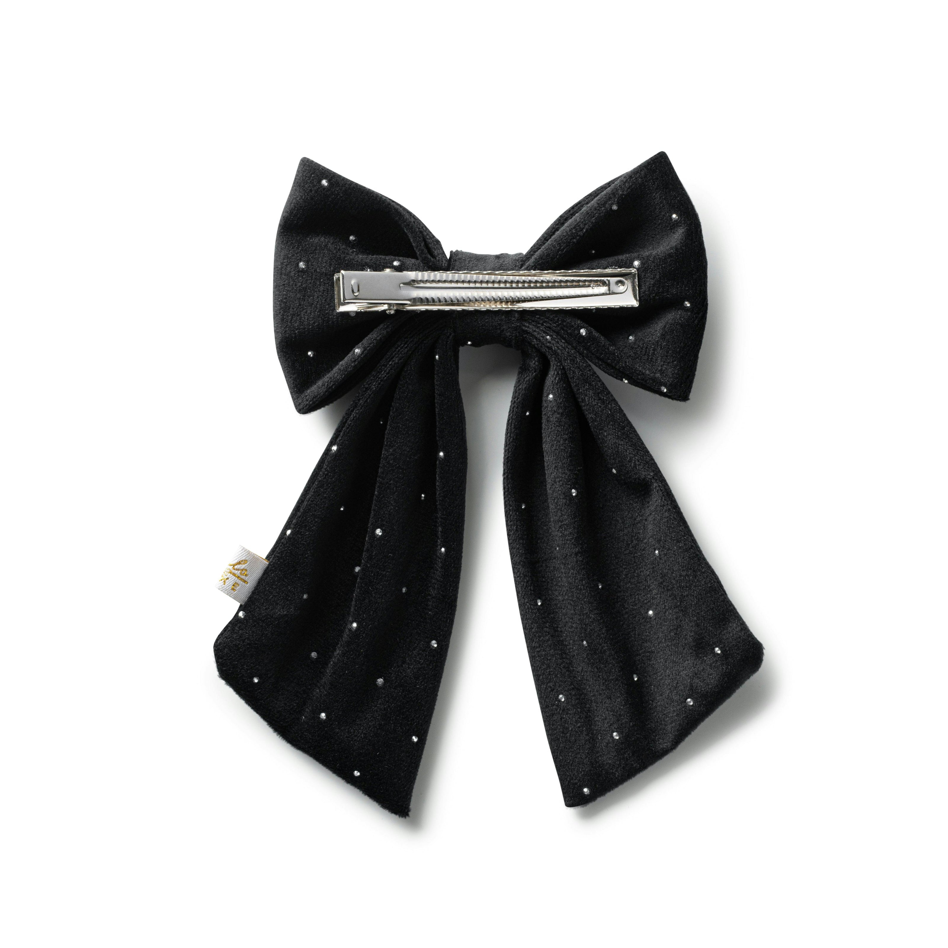 Halo Luxe Vivienne Studded Velvet Medium Hair Clip - Black