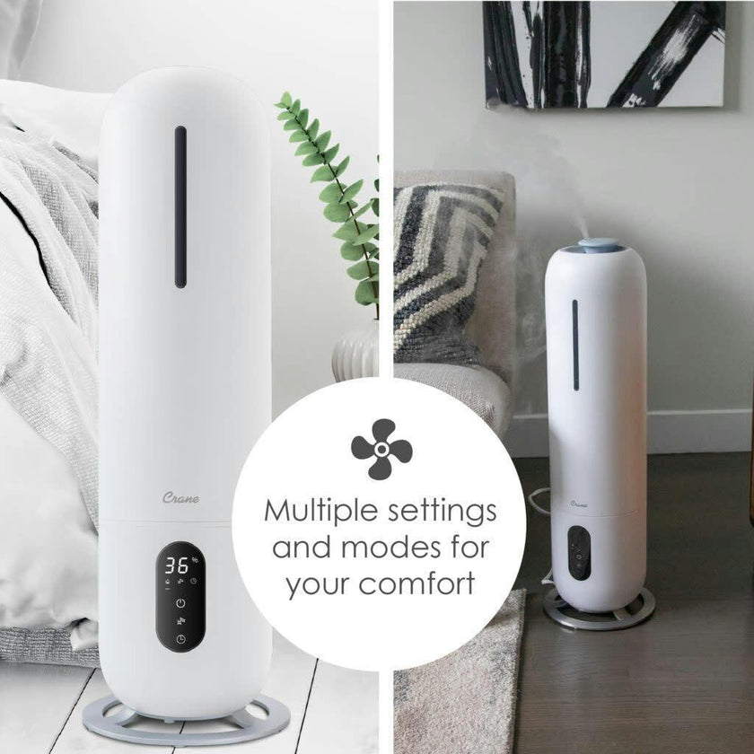 2 Gal. Ultrasonic Cool Mist Tower Humidifier with Germicidal UV-A Light