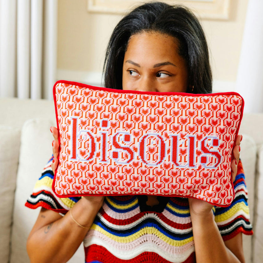 Bisous Needlepoint Pillow