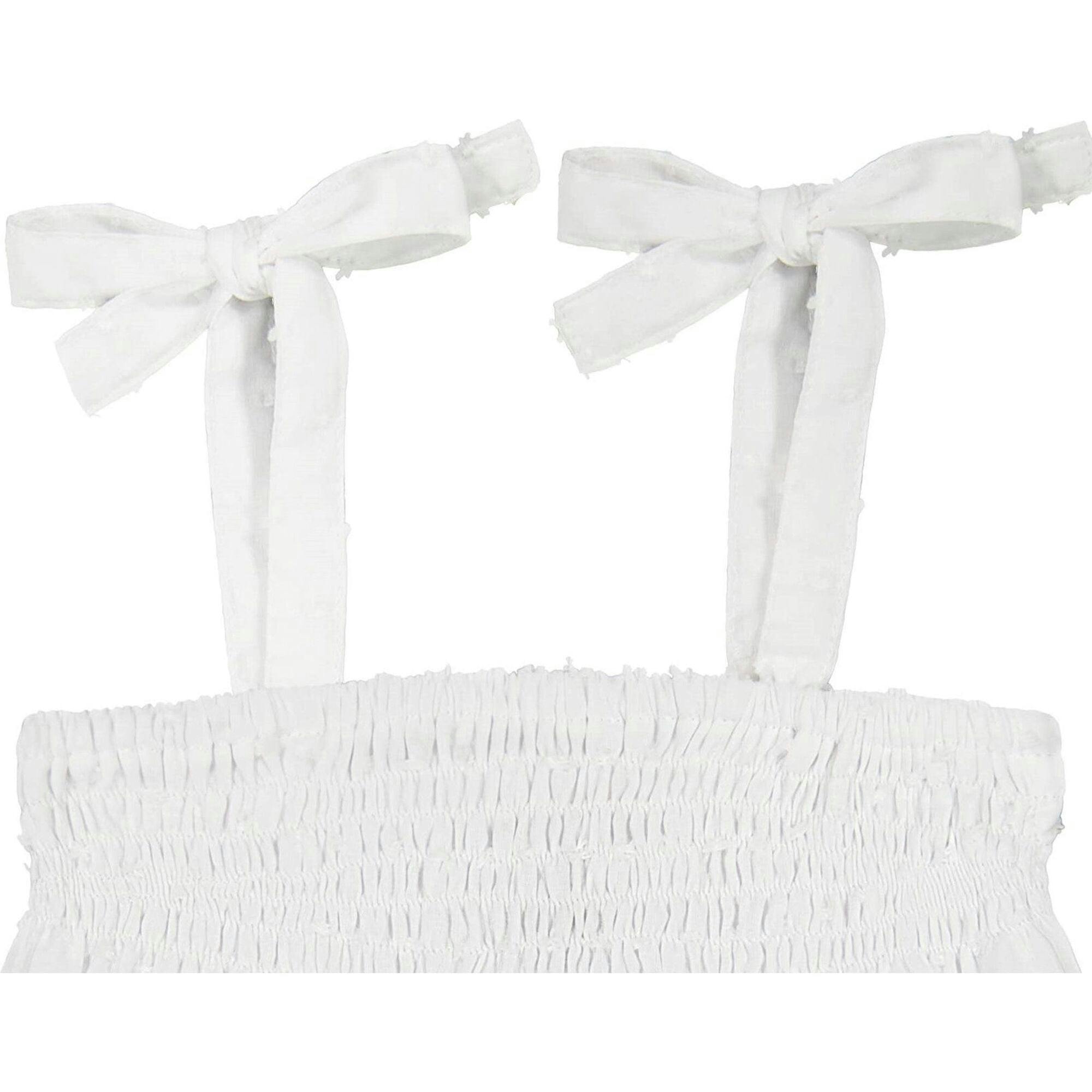 India Shoulder Tie Sundress, White