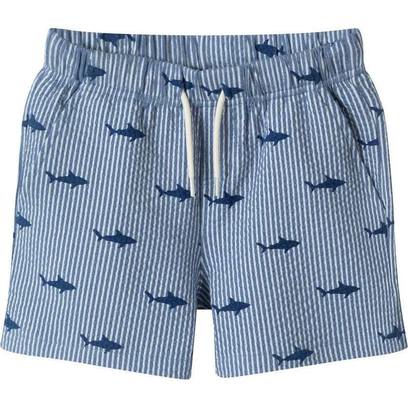 Boys Short Sleeve Cabana Set | Navy Stripe Shark