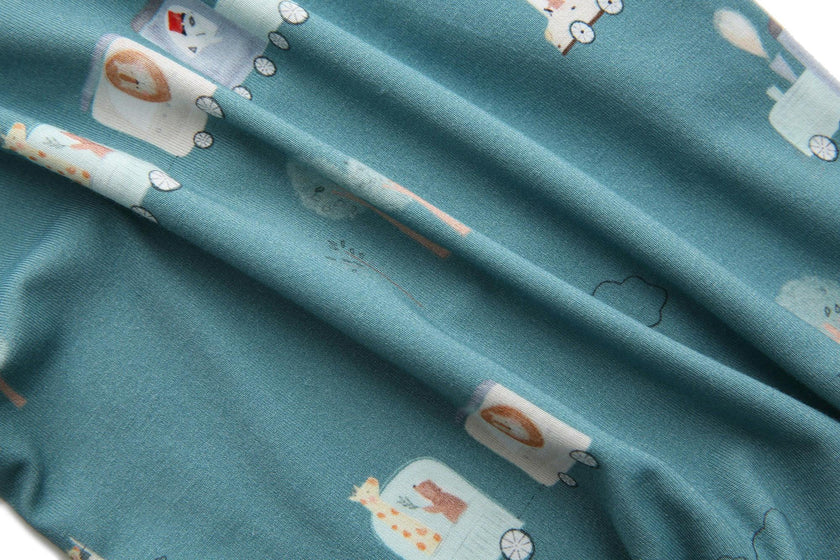 Bamboo Magnetic Footie Pajama - Le Petit Express Green