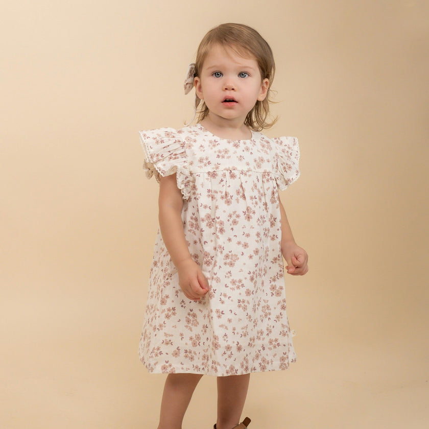Organic Short Sleeve Flutter Dress