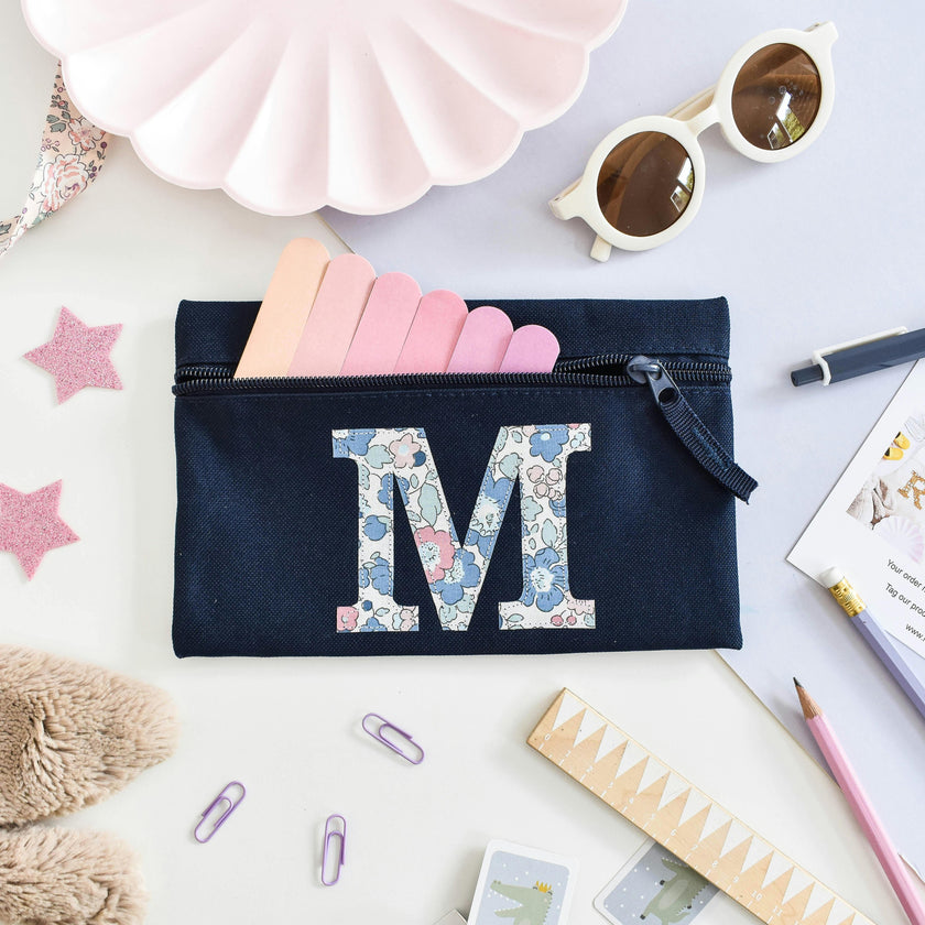 Liberty of London Personalised Pencil Case - Navy
