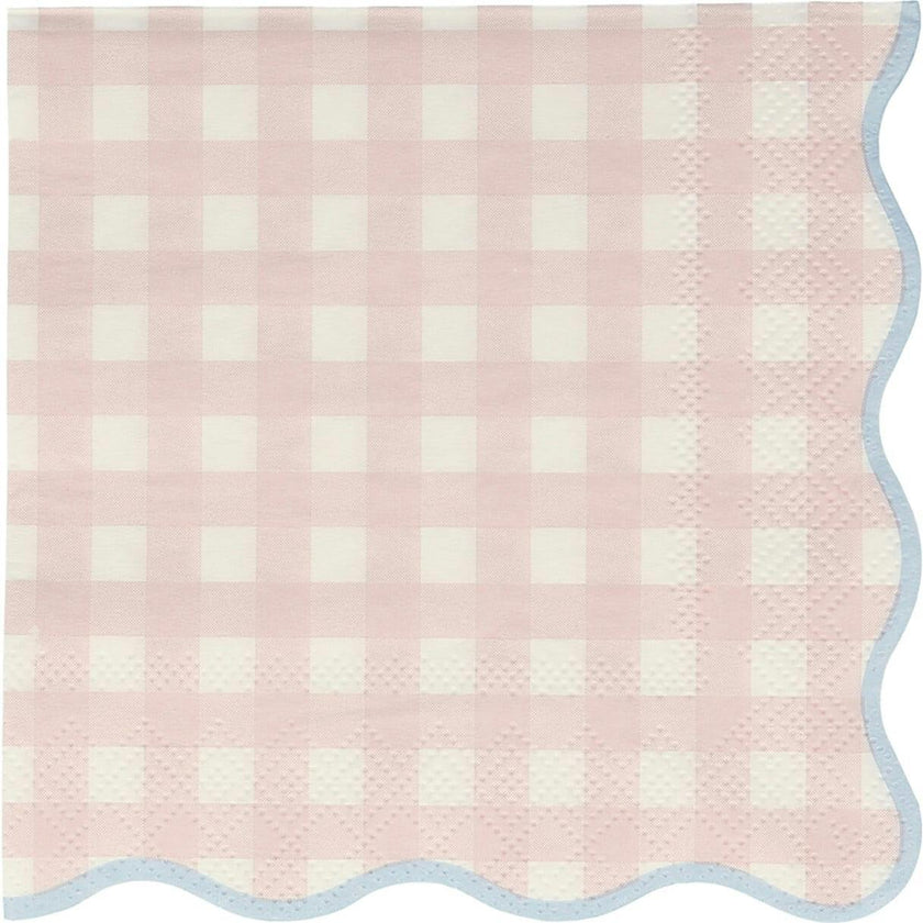 Set of 12 Gingham Small Napkins
