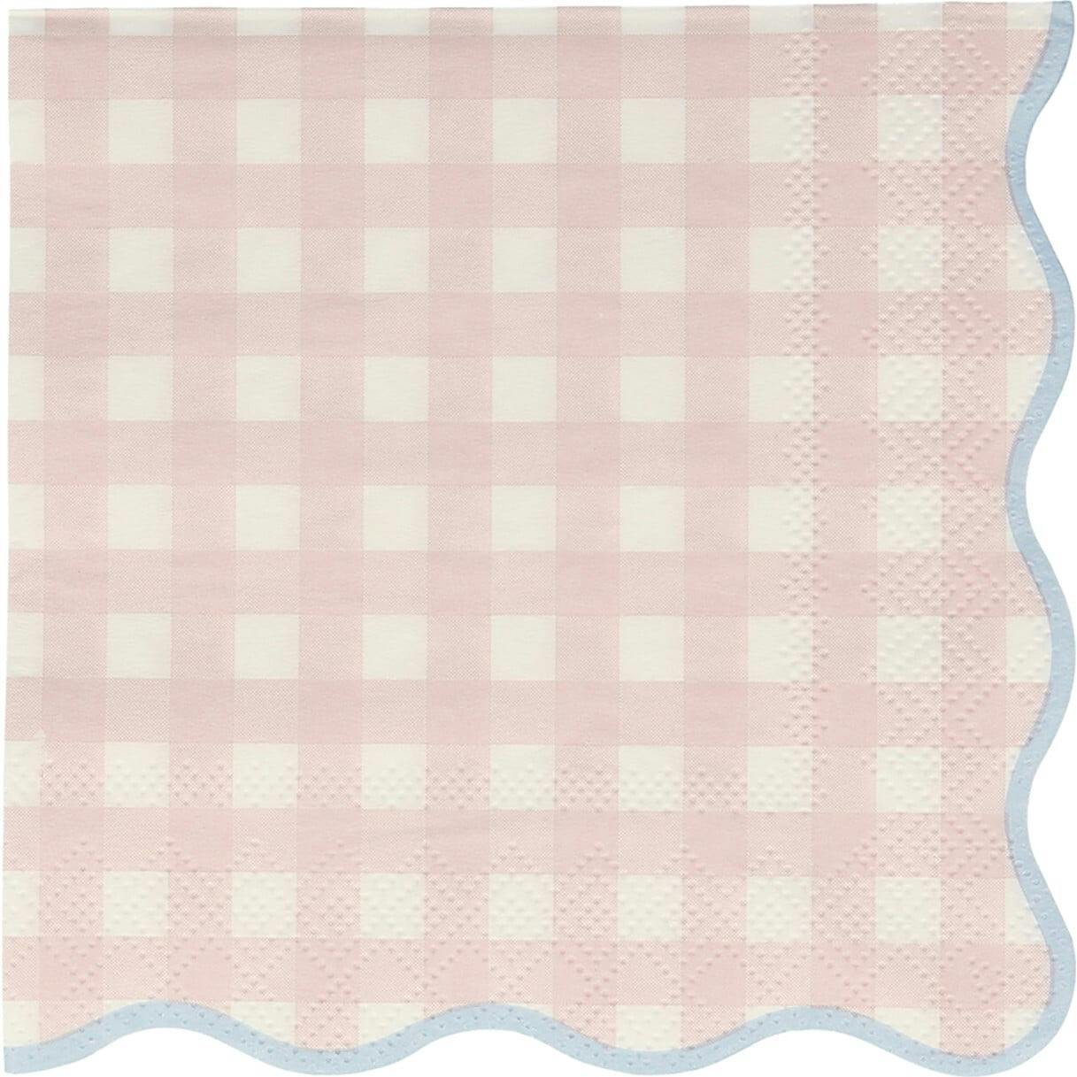Set of 12 Gingham Small Napkins