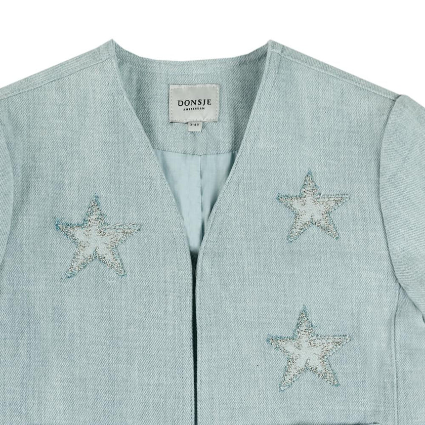 Chell√®e Denim Jacket | Stars | Ice Blue