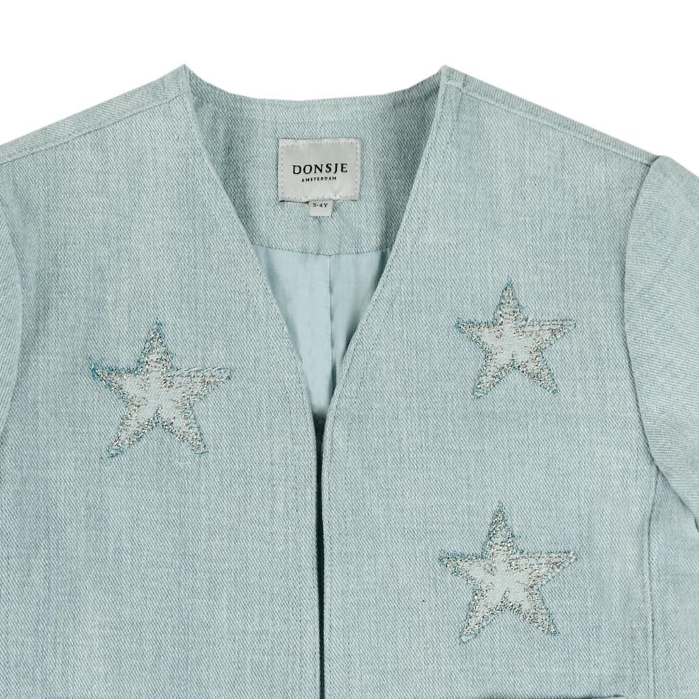 Chell√®e Denim Jacket | Stars | Ice Blue