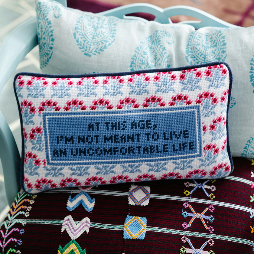 Uncomfortable Needlepoint Pillow