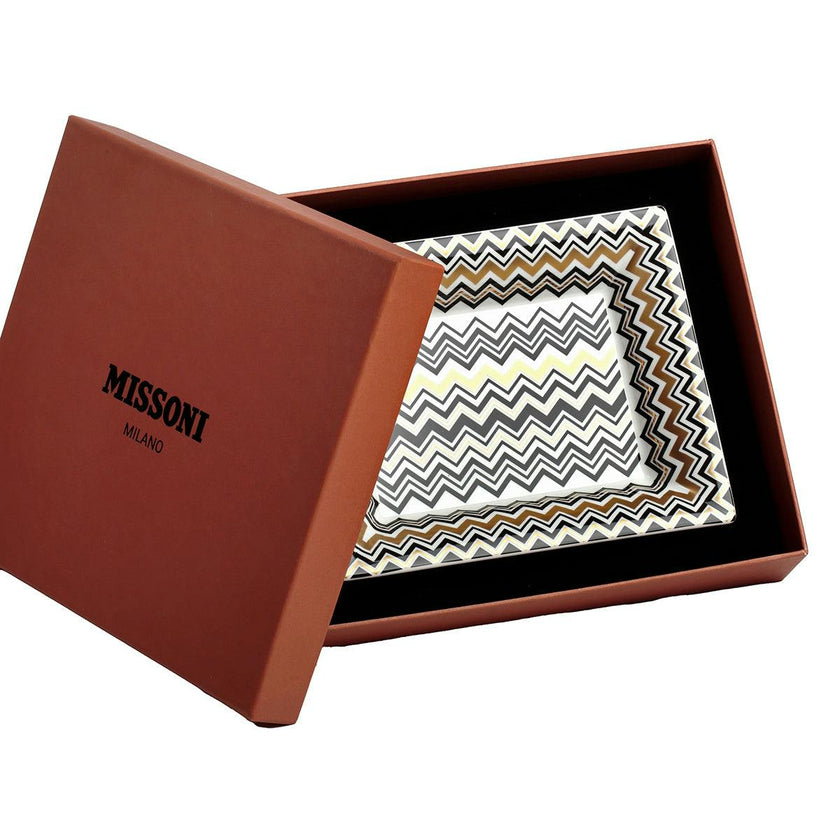 Tray ZIG ZAG Rectangular Large in Luxury Box Gold 8.5" x 6.75"